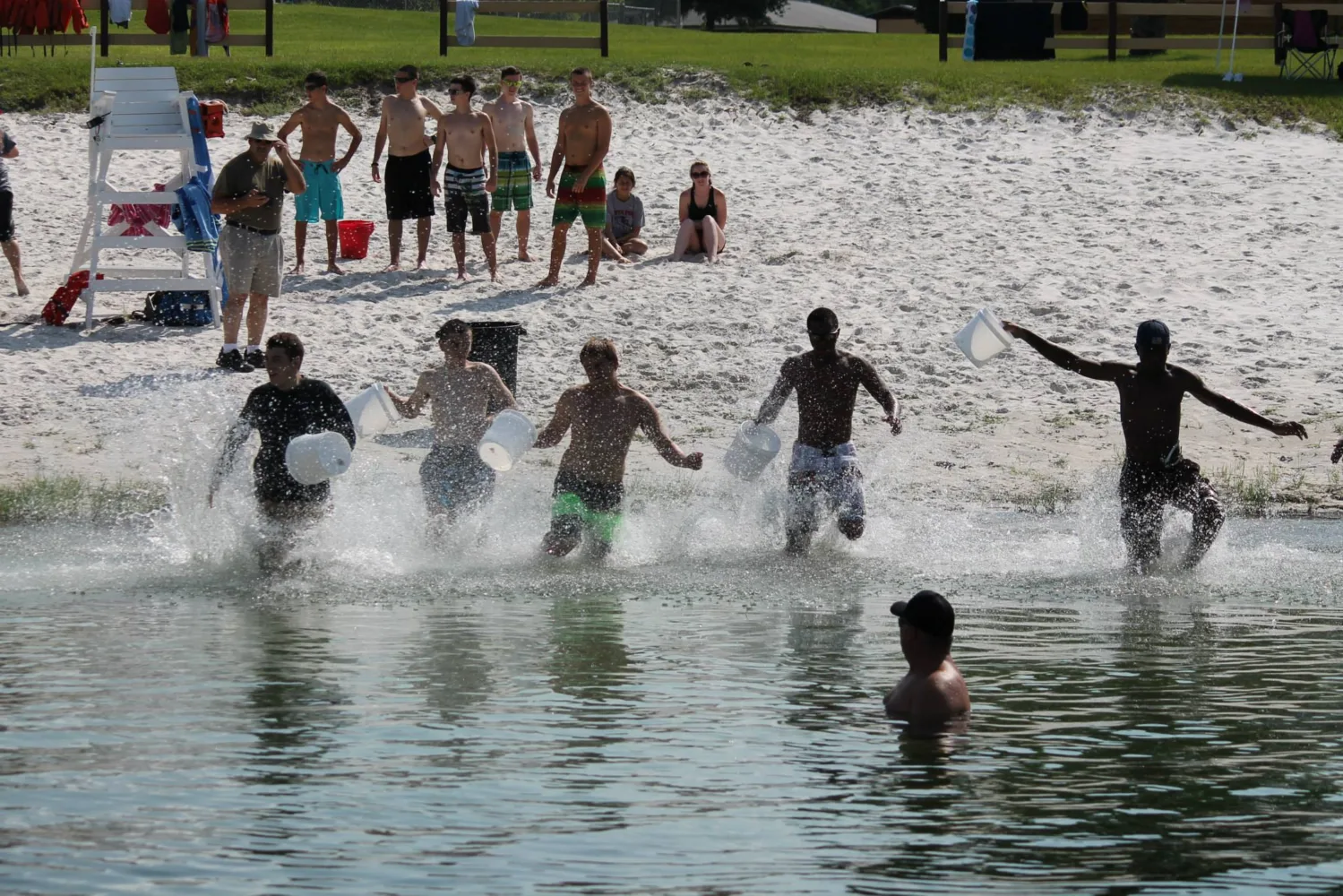 people playing in water - planning a successful retreat concept image