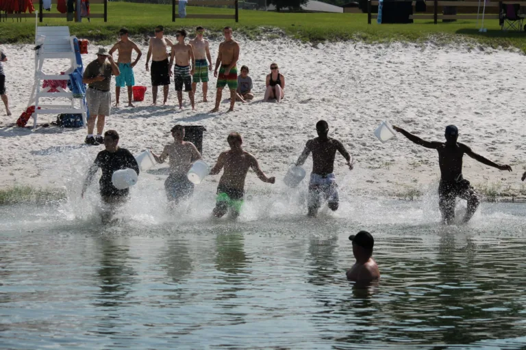 people playing in water - planning a successful retreat concept image