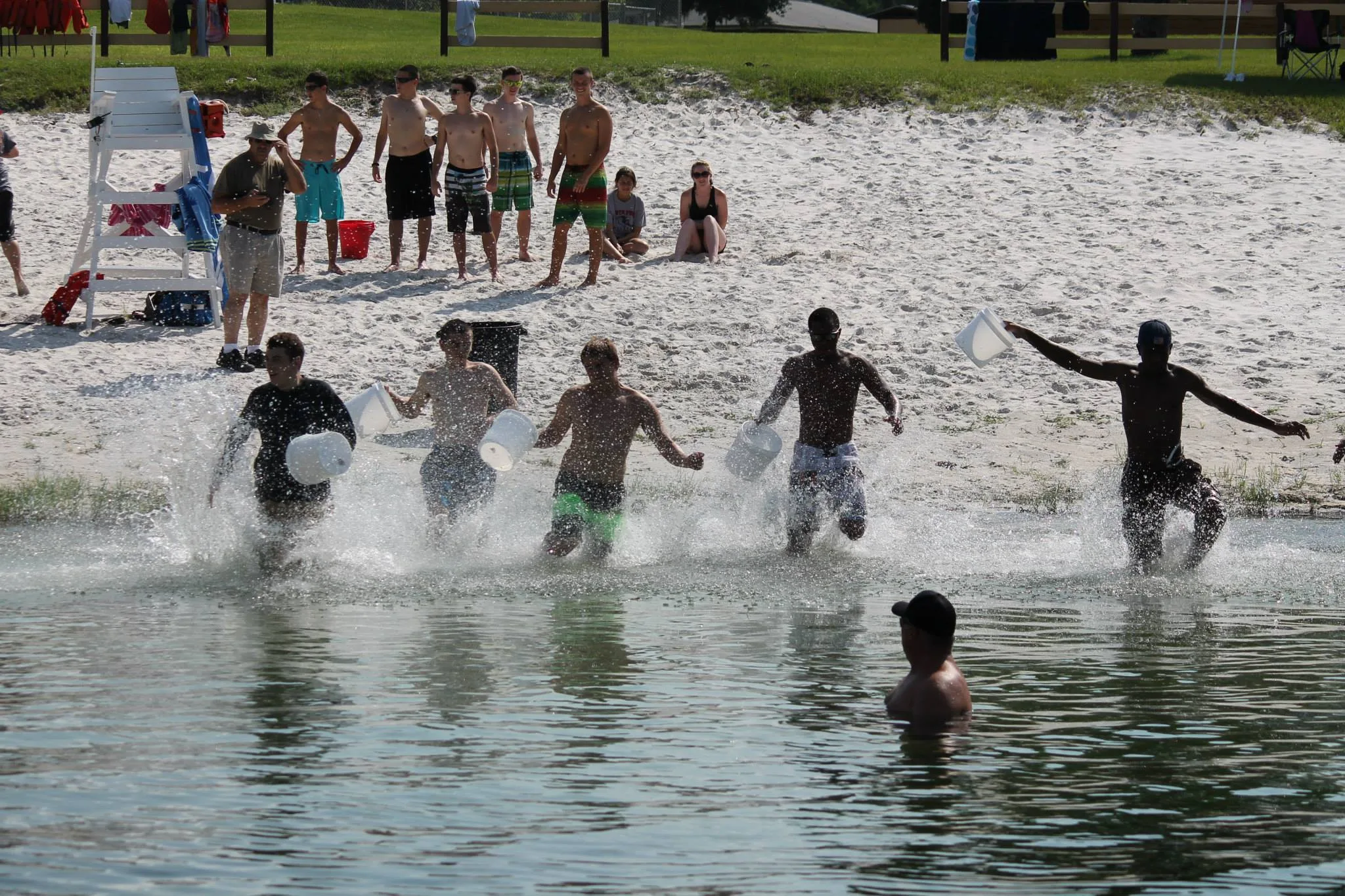 people playing in water - planning a successful retreat concept image