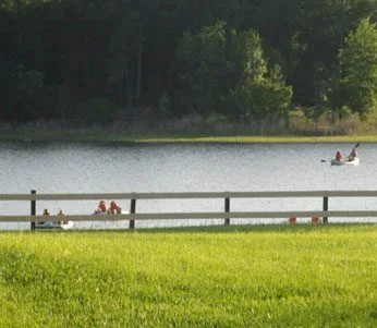 guest on pedal boats in lake, florida spiritual retreat venue